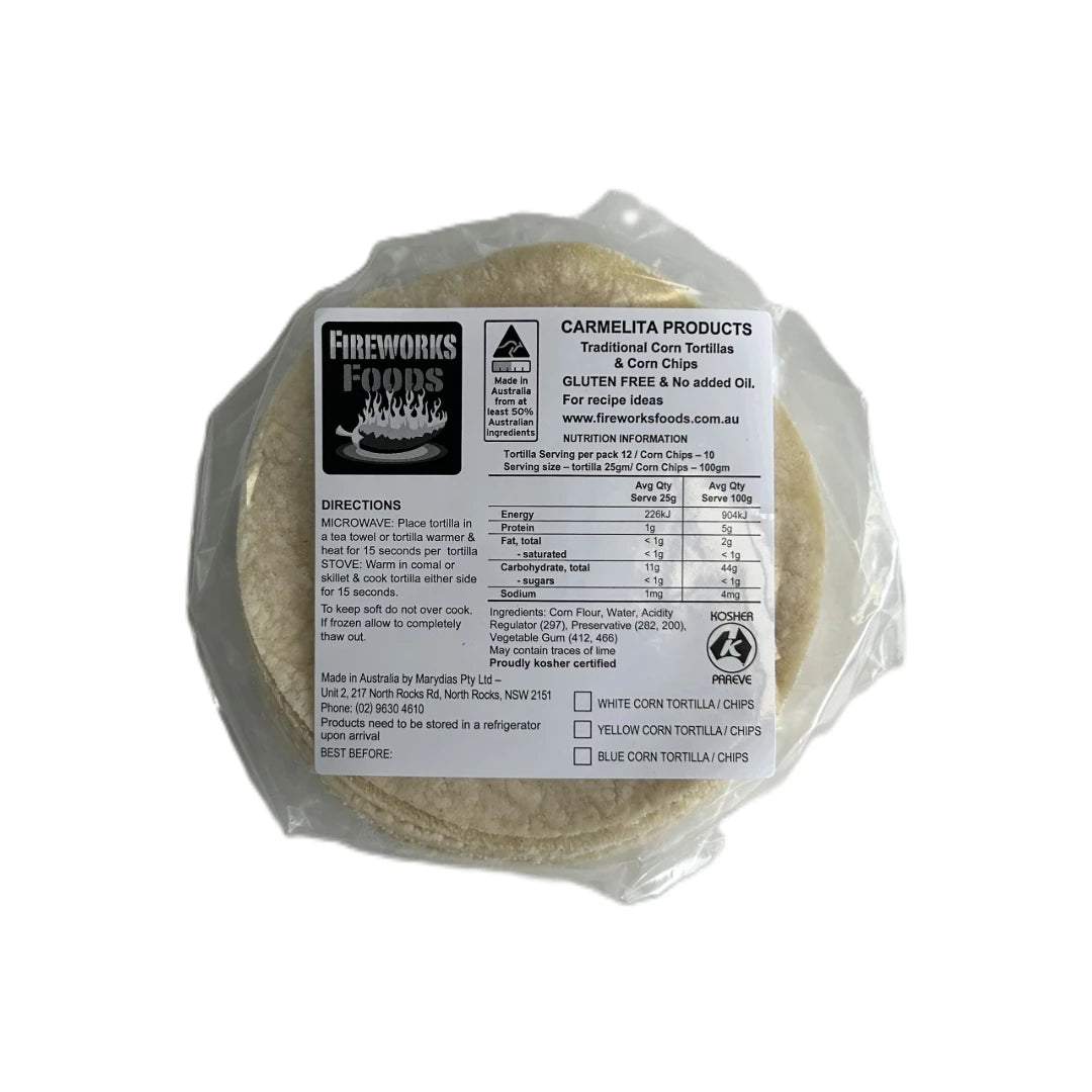 Fireworks Foods Yellow Corn Tortillas 12cm (12 pcs)