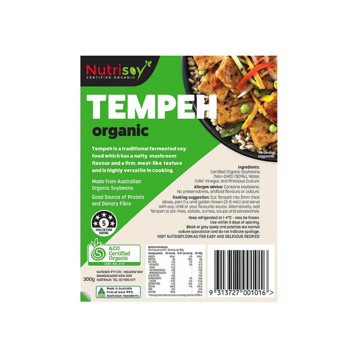Nutrisoy Organic Tempeh (300g)