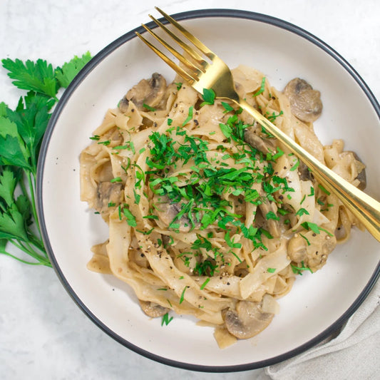 Mushroom "never enough" stroganoff