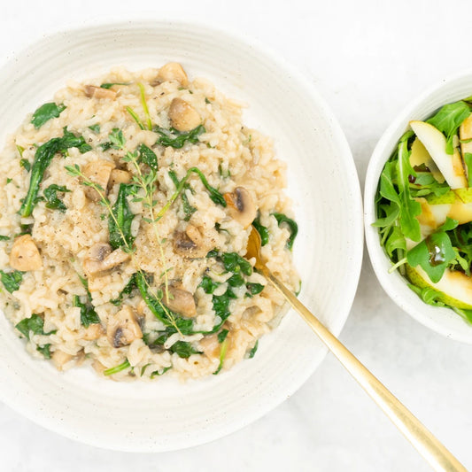 Mushroom and spinach risotto