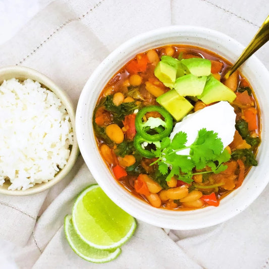 Harissa white bean chilli
