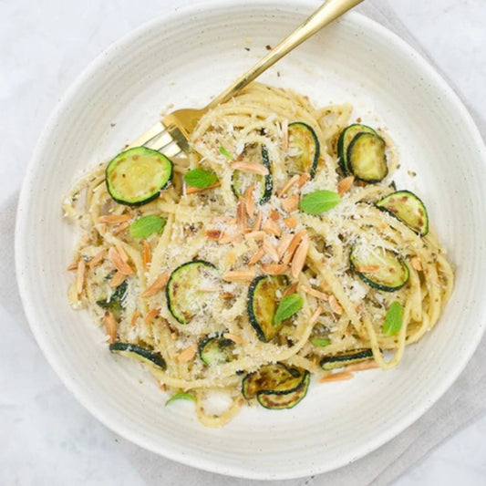 Pan-fried zucchini linguine