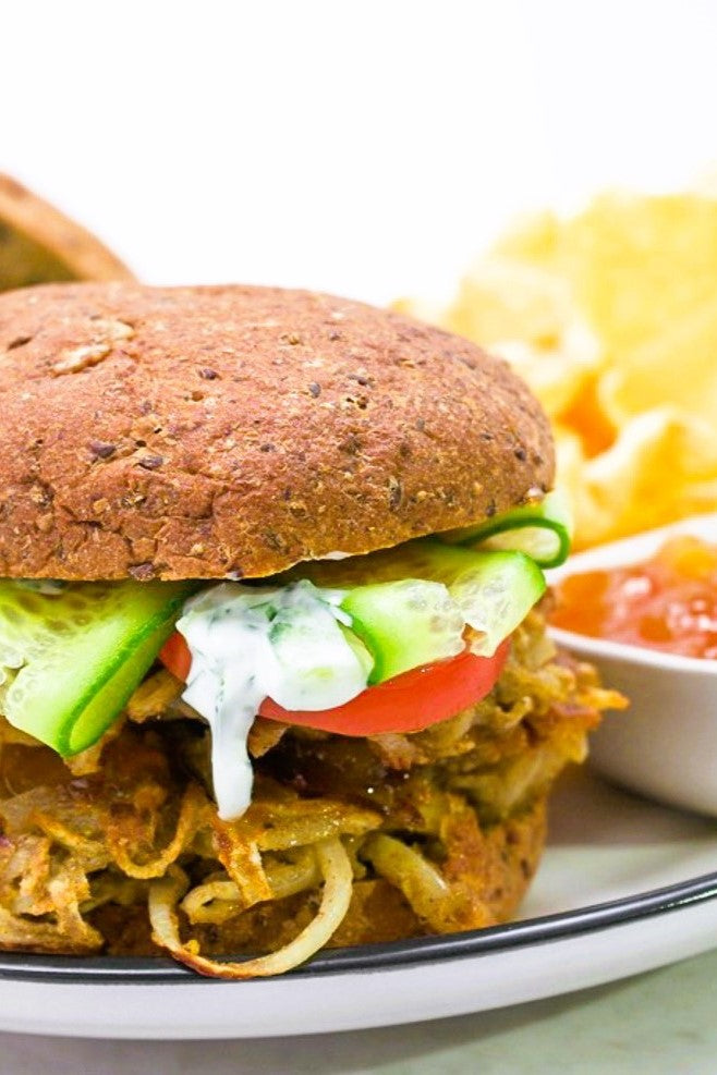 Onion bhaji burger