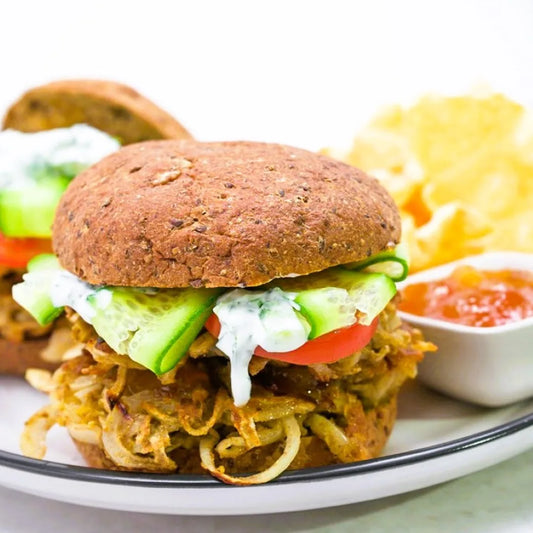 Onion bhaji burger