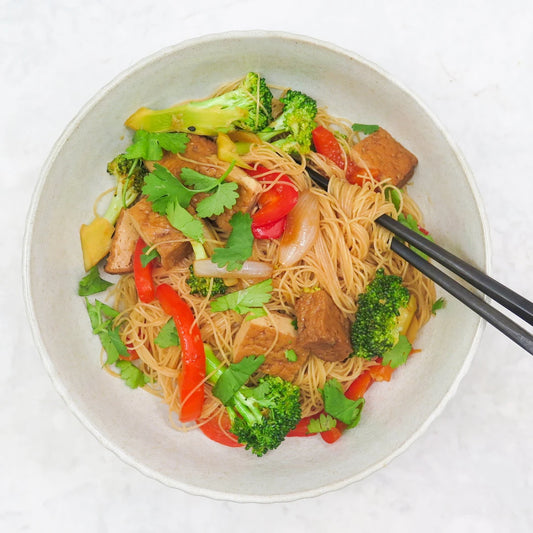 Stir fried Asian vermicelli rice noodles