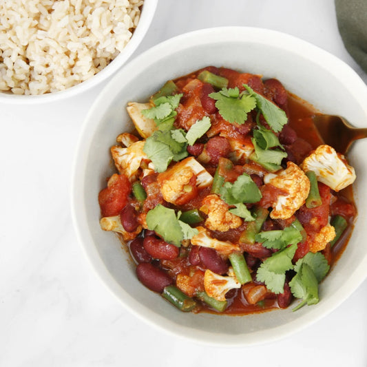 Red kidney bean and cauliflower curry