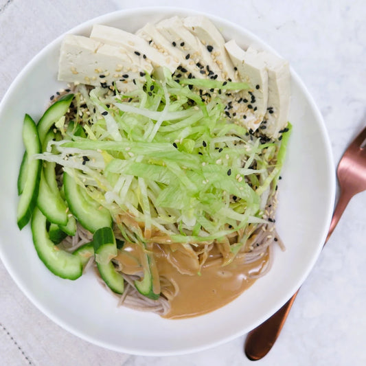Sesame peanut soba noodles
