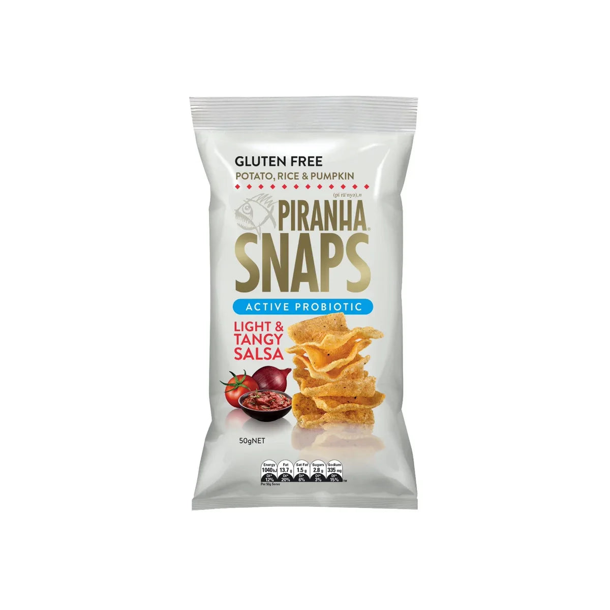 Piranha Snaps Active Probiotic Light & Tangy Salsa (50g)