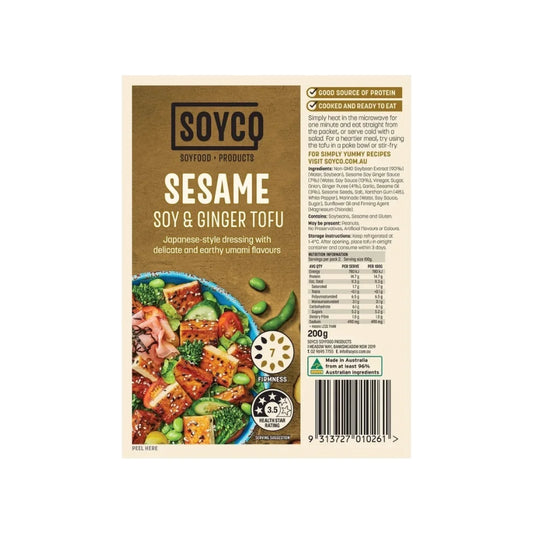 Soyco Sesame Soy & Ginger Tofu (200g).
