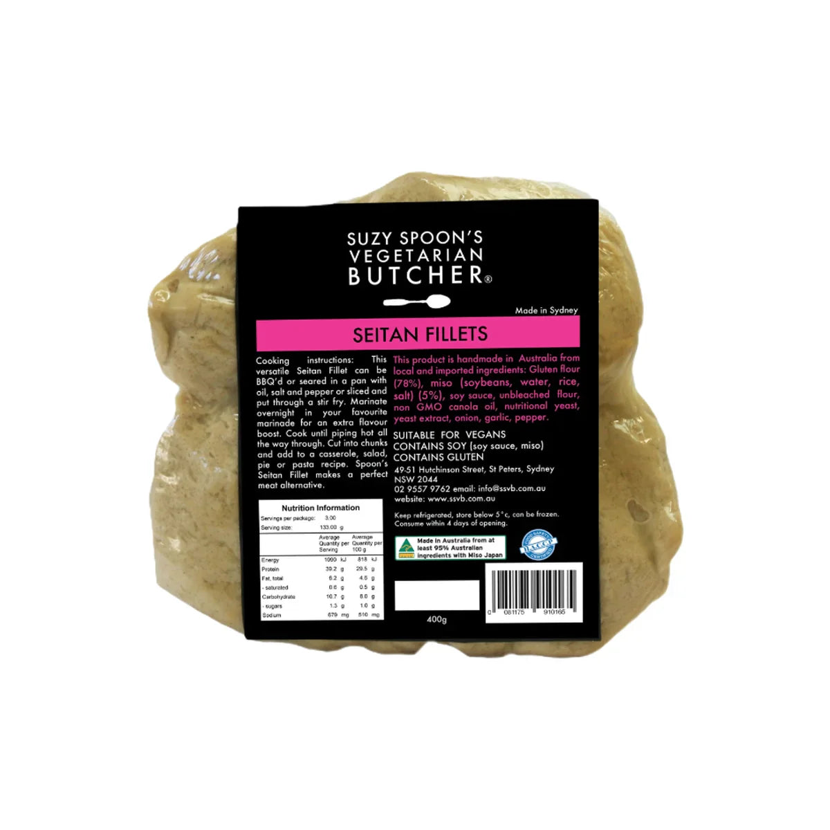 Suzy Spoon's Seitan Fillets (400g)