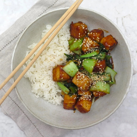 Tofu and bok choy stir fry