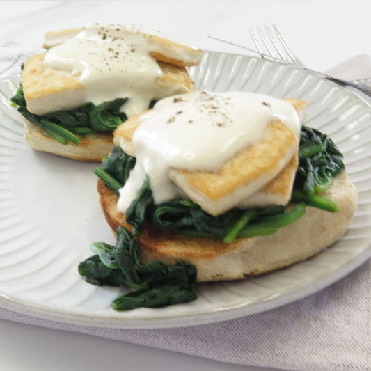Eggy tofu florentine