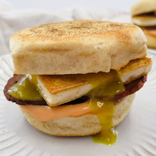 Bacon and egg style English muffins